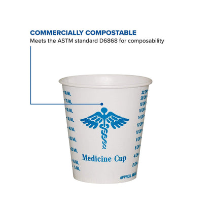 CUP, MEDICINE GRAD WAX COATED3OZ