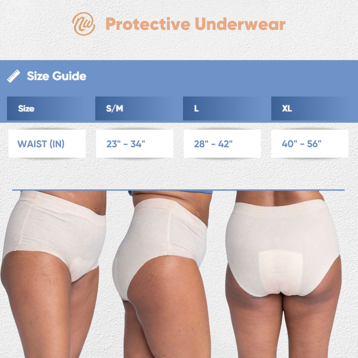 UNDERWEAR, NEXWEAR WMN DISP W/PAD LG 28-42"