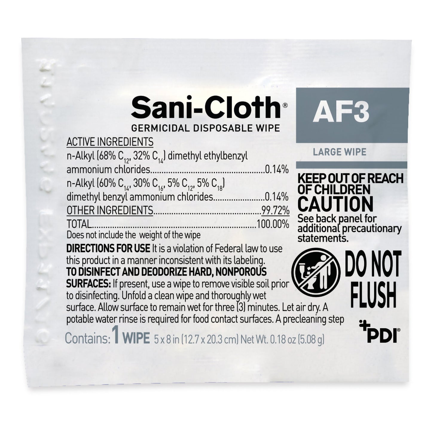 WIPE, DRY SANI-CLOTH AF3 LG 5X8 INDIVIDUAL PACK