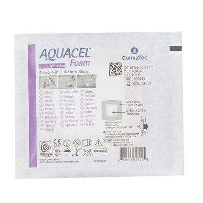 DRESSING, WOUND AQUACEL ADH FOAM 4"X4"