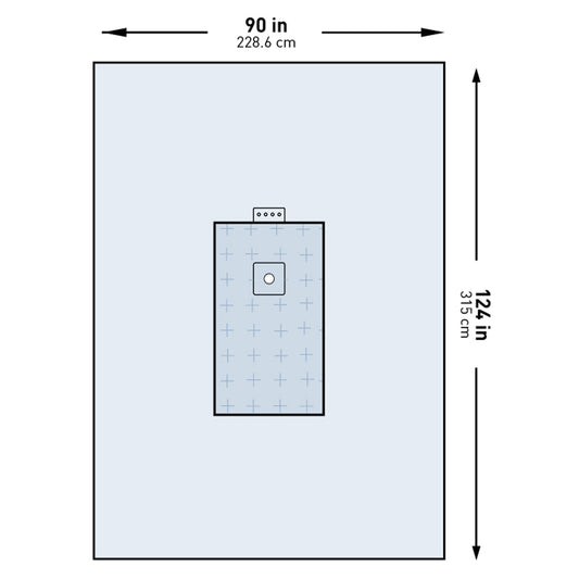 DRAPE, SURGICAL ORTHO UNIV EXTREMITY W/ABS 90"X124"
