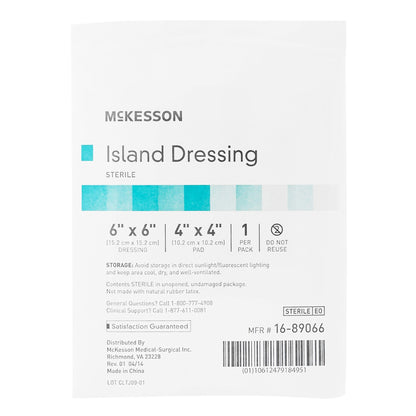DRESSING, 4X4 ISLAND PAD 6X6OVR BRDR 25/BX 4BX/C MGM16