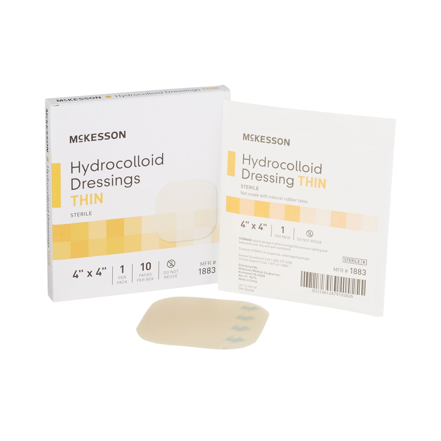 DRESSING, HYDROCOLLOID THIN STR 4"X4"
