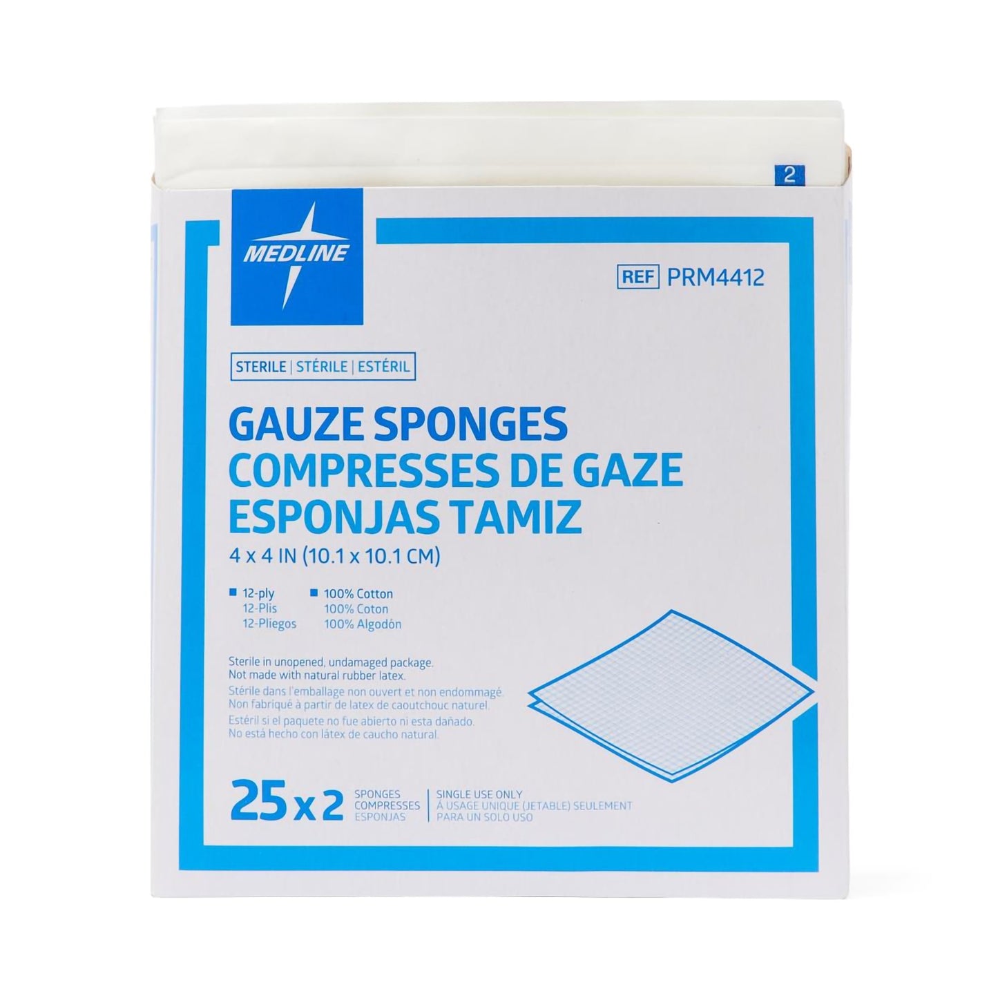 GAUZE, SPNG CARING STR 4X4 12PLY
