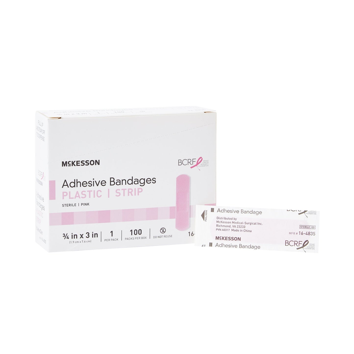 BANDAGE, ADHSV PNK STRIP 3/4"X3"