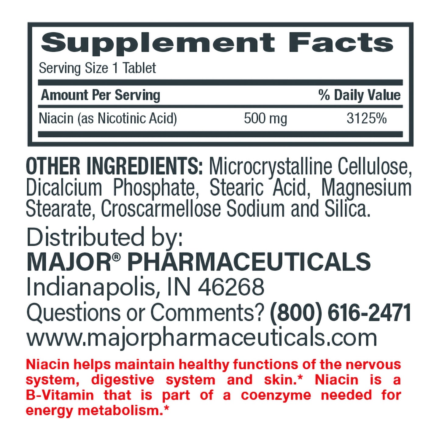 NIACIN, TAB 500MG