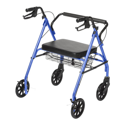 ROLLATOR, BARIATRIC FLDING STEEL 8" WHEELS BLU 500LB