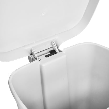 WASTECAN, STEP-ON RECTGL PLASWHT 52QT