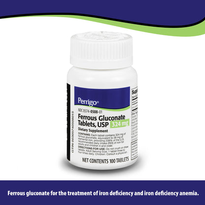 FERROUS GLUCONATE, TAB 324MG