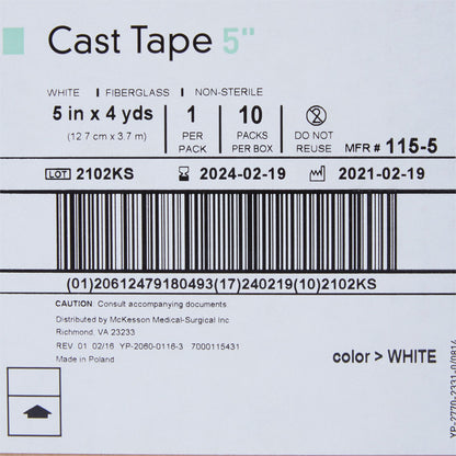 TAPE, CAST WHT LF 5"X4YDS