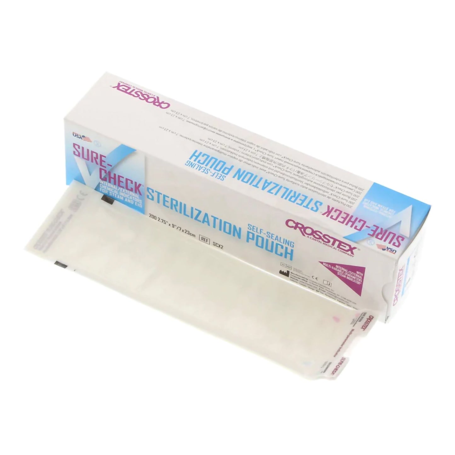 POUCH, STERILIZATION SURECHEC2.75"X9"