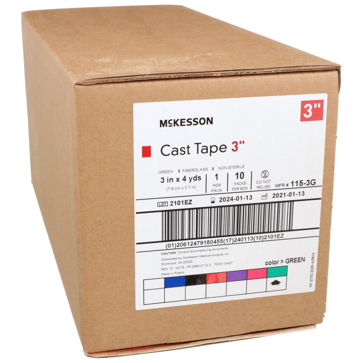 TAPE, CAST GRN LF 3"X4YDS