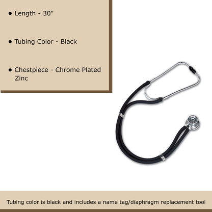 STETHESCOPE, SPRAG/RAP CHROME30" W/BLK TU BAUM