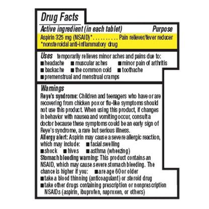 ASPIRIN, TAB 325MG
