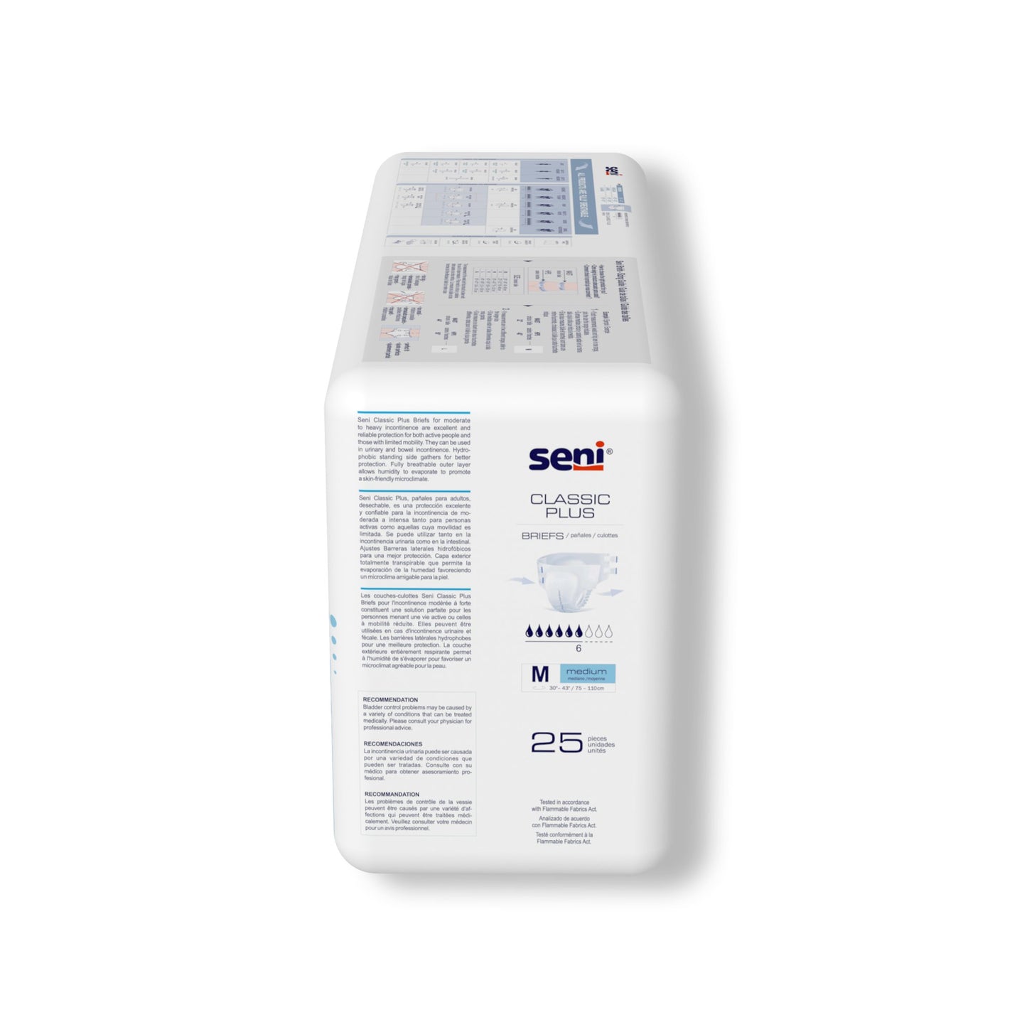 BRIEF, INCONT SENI CLASSIC PLUS MED 30"-43"