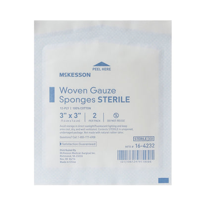 SPONGE, GAUZE 12PLY STR 2'S 3"X3"