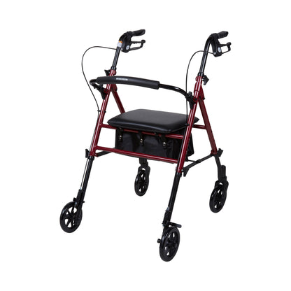 ROLLATOR, WALKER 6" WHEEL LOOPBRAKE UNIVERSAL RED