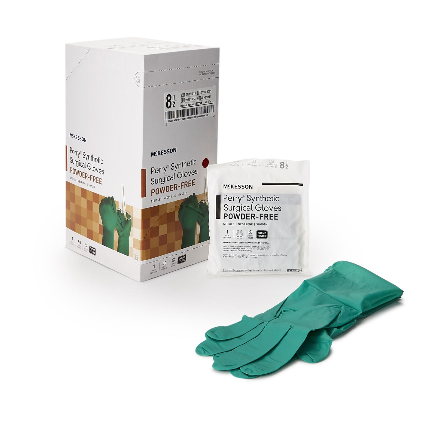 GLOVE, SURG NPRN 8.5 STR2 SMTHCHEMO