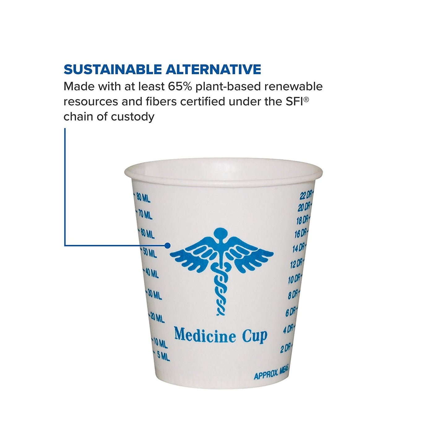 CUP, MEDICINE GRAD WAX COATED3OZ