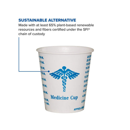 CUP, MEDICINE GRAD WAX COATED3OZ