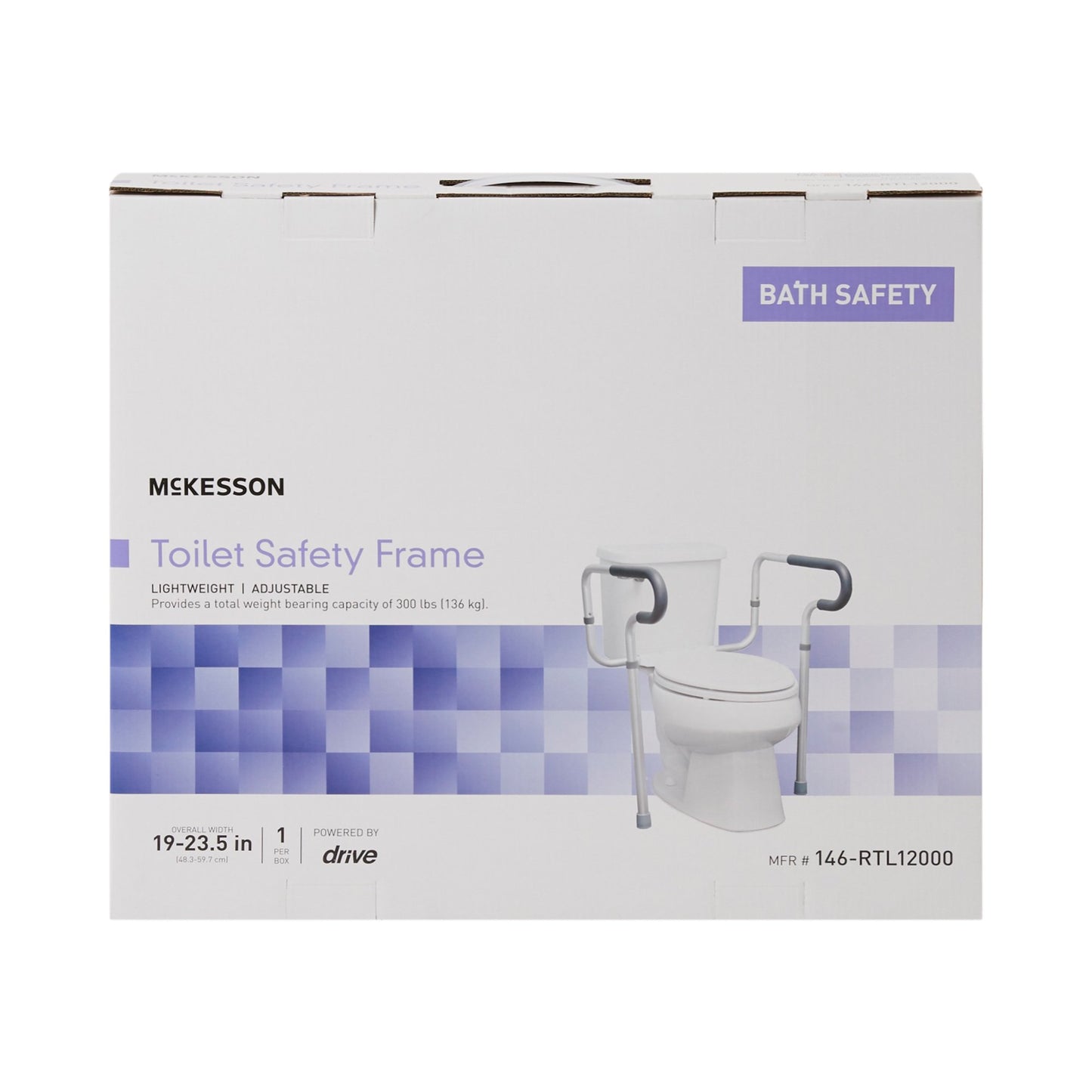 FRAME, TOILET SFTY W/WATERFALLARMREST 19-23.5"