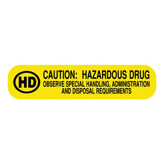 LABEL, MED INSTRUCTION HAZARDOUS DRUG YLW