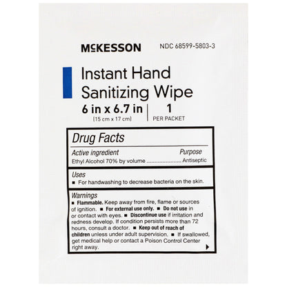 WIPE, SANITIZING HND PCKT 6.0"X6.7"
