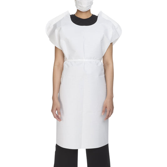 GOWN, EXAM T/P/T WHT 30X42