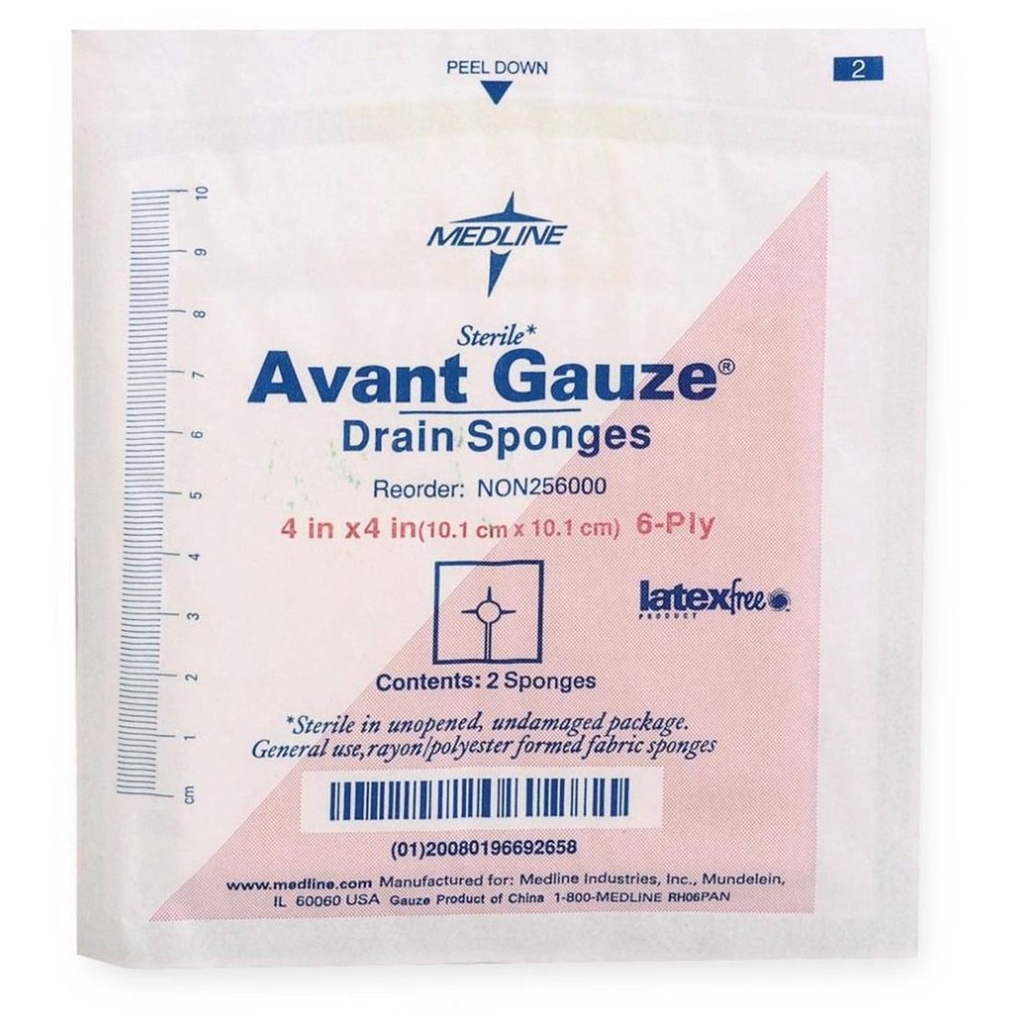 SPONGE, DRN AVANT 6PLY STR 4"X4"