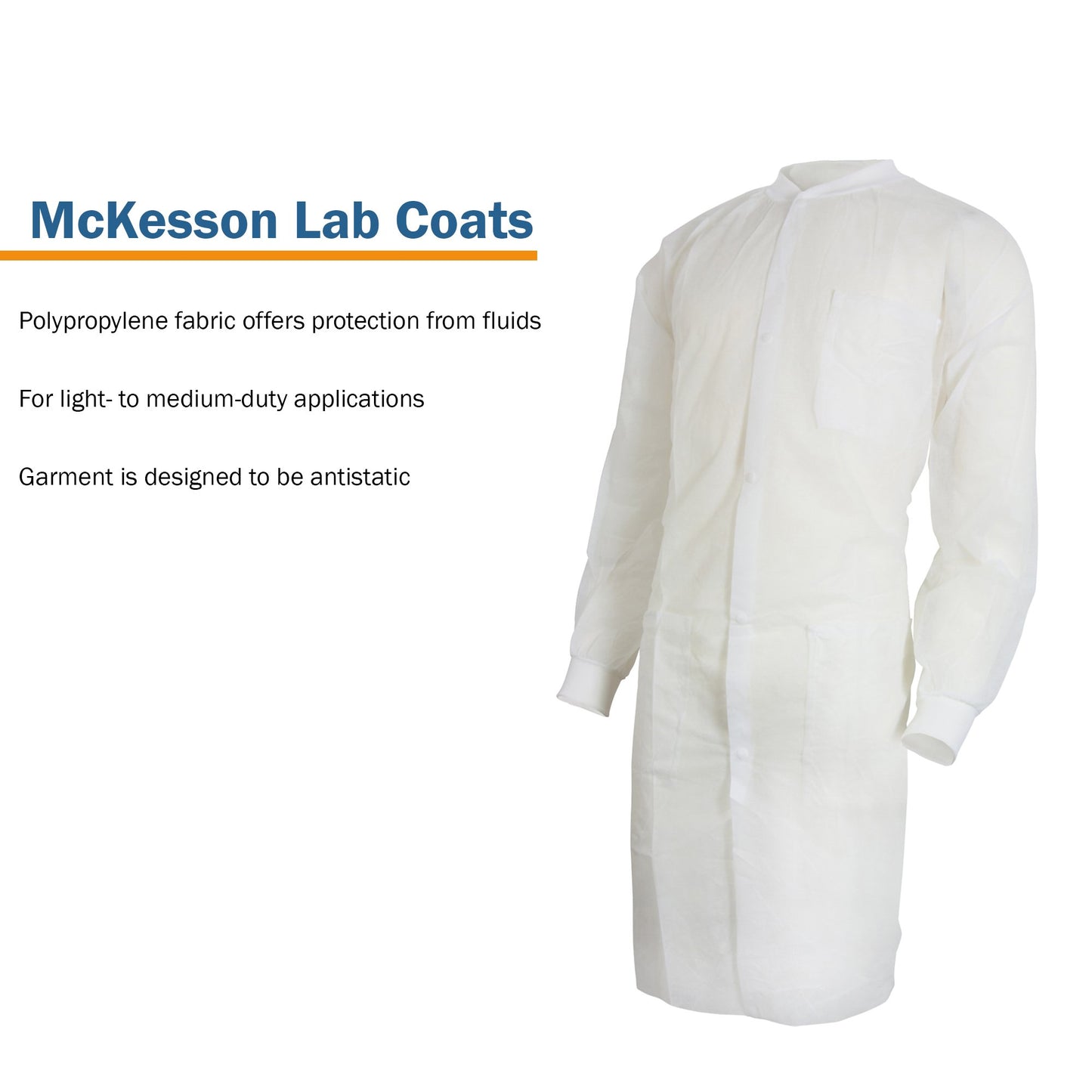 COAT, LAB KNITCUFF LF WHT LG/XLG