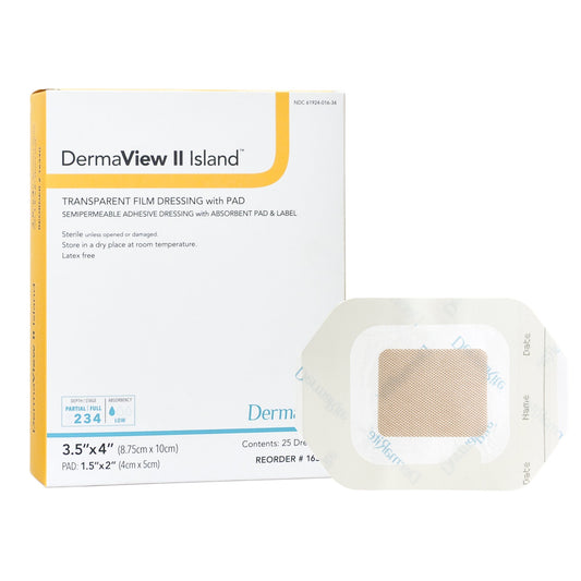 DRESSING, WOUND DERMA VIEW IIISLAND 3.5X4