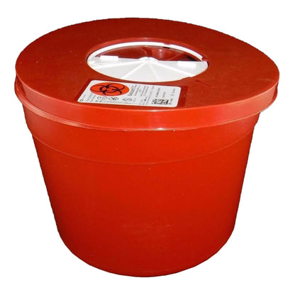 CONTAINER, SHARPS RED 5QT W/LID