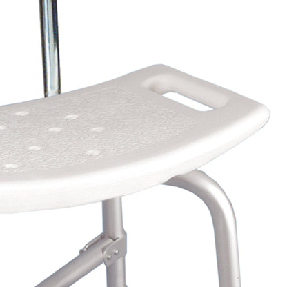 BENCH, BATH W/BACK BARIATRIC X-BRACED ALUM FRAME 500LB