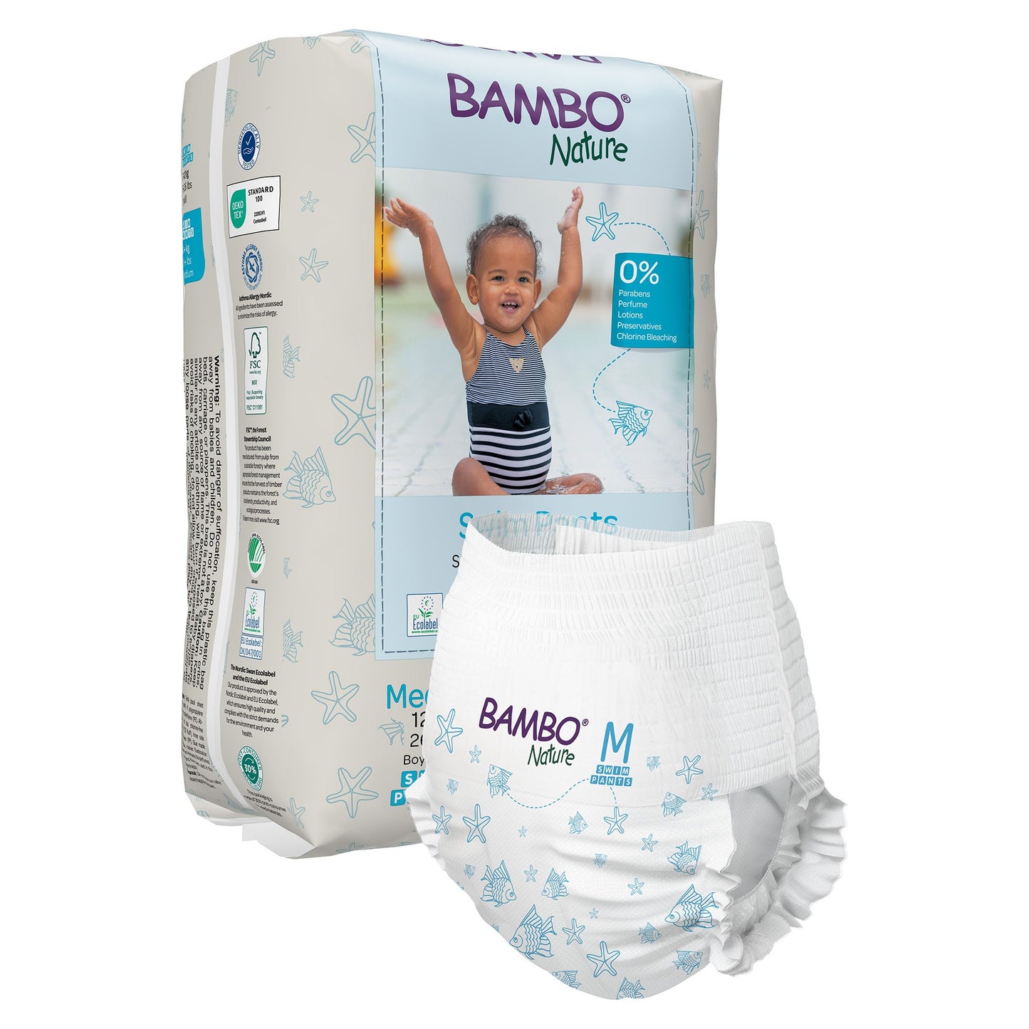 PANT, SWIM BAMBO NATURE DISP PED MED 26+LB
