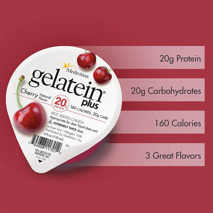 NUTRIENT, GELATIN PLUS, CHERRY4OZ CUP