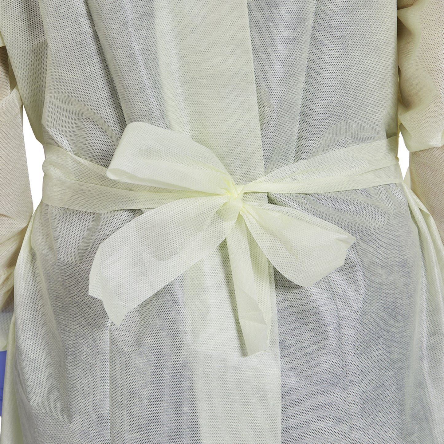 GOWN, ISO AAMI LVL2 TAPE TAB NECK/WAIST TIE YLW OSFM