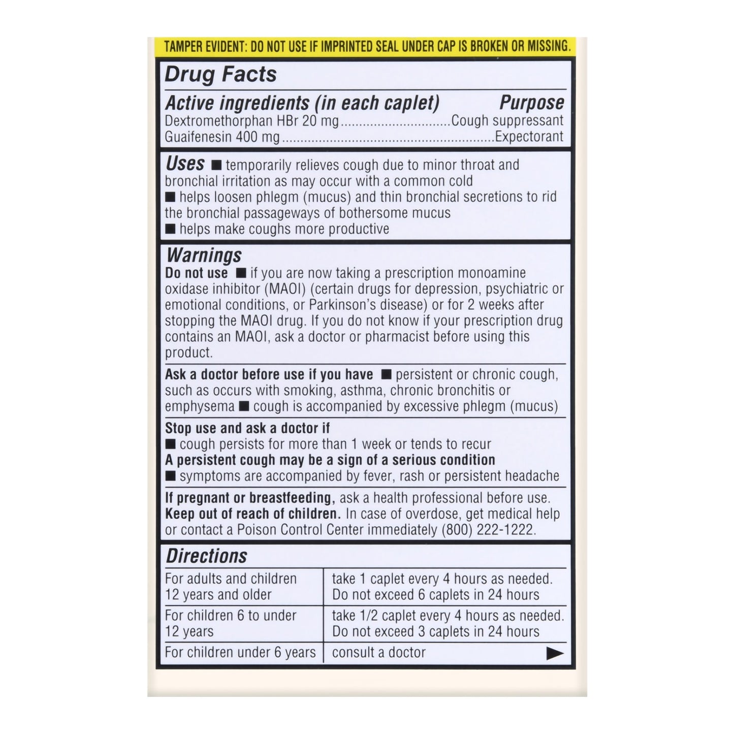 CHEST CONGESTION RELIEF DM, TAB FT 400-20MG