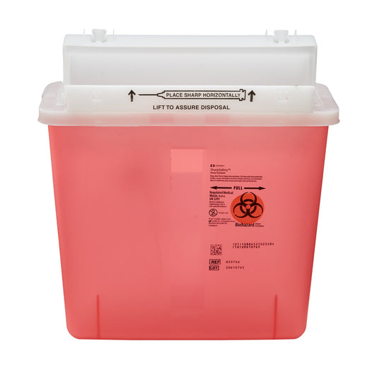 CONTAINER, SHARPS RED 5QT