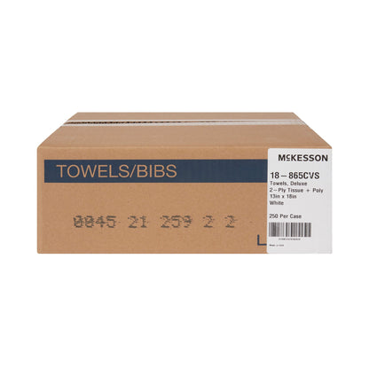 TOWEL, PRO 2PLY POLY WHT 13X18