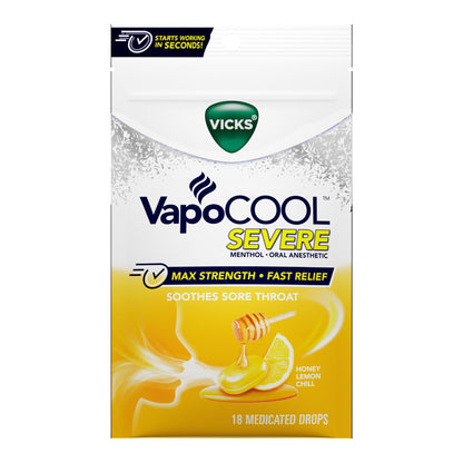 VICKS, DRP VAPOCOOL SEVERE MENTHOL HONEY LEMON