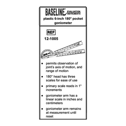 GONIOMETER, PLAS PCKT 6"FABENT