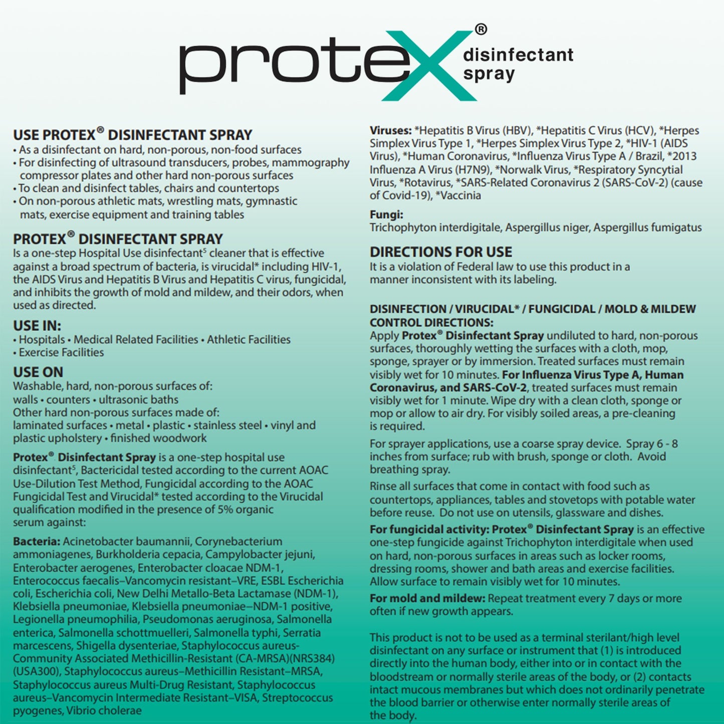 DISINFECTANT, PROTEX ONE STEPSPRAY 12 OZ