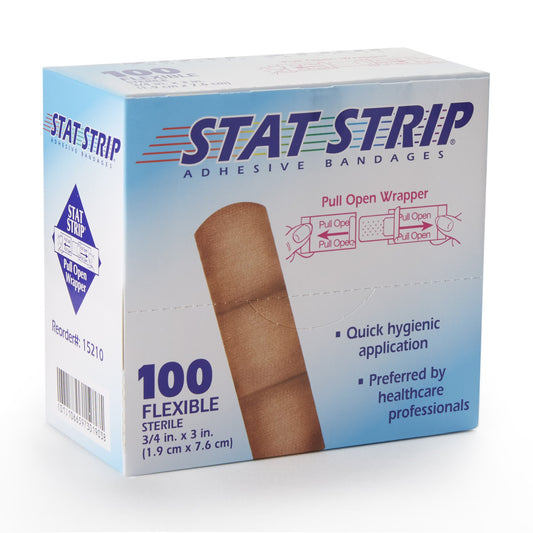 BANDAGE, ADHSV FLEX STAT STRIP3/4"X3"