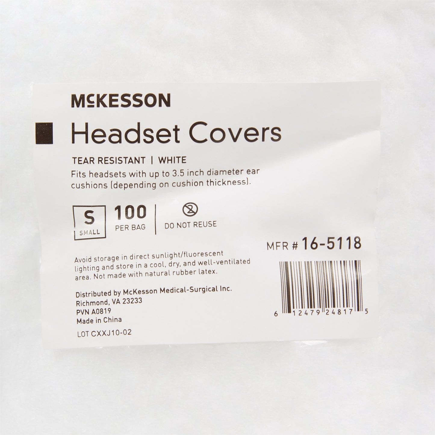COVER, HEADSET WHT SM