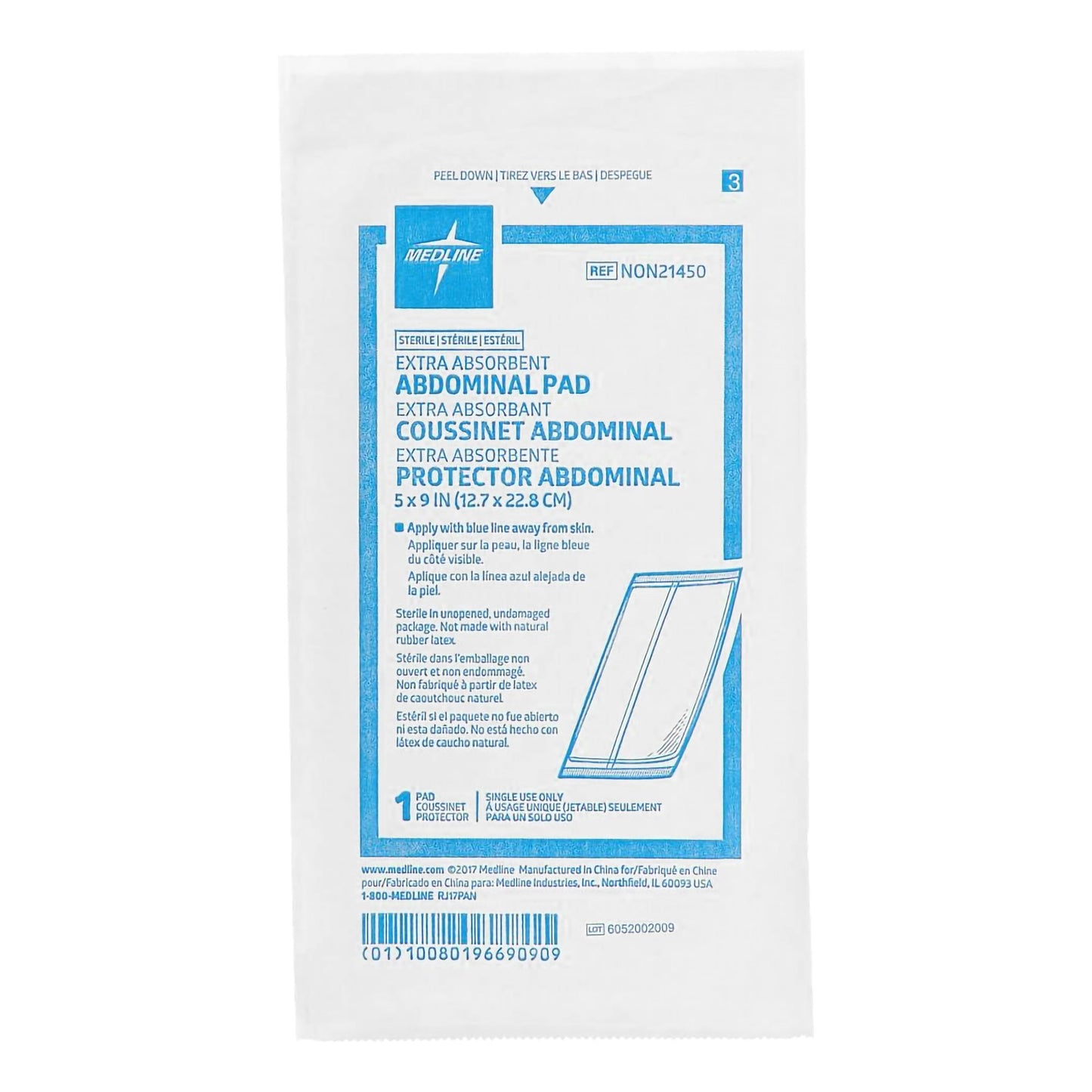 PAD, ABDOMINAL STR 5"X9"