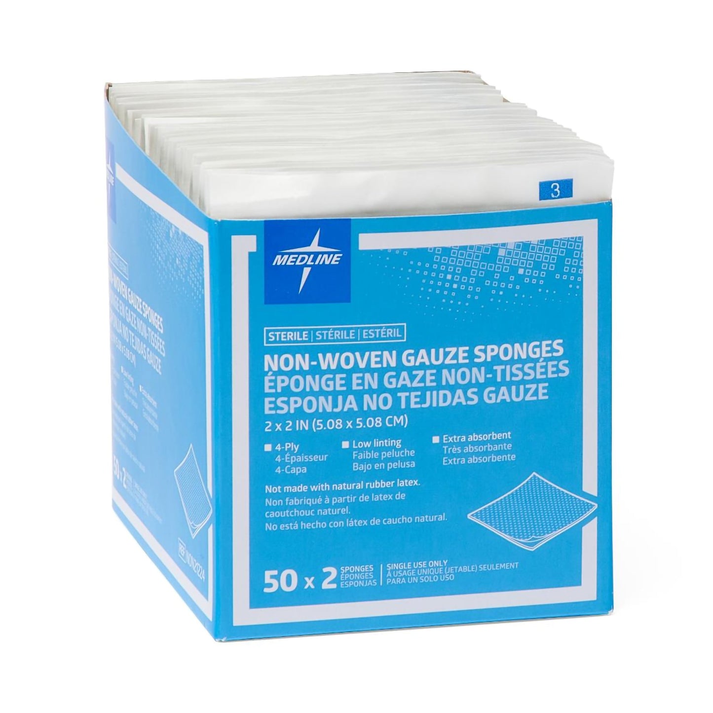 SPONGE, GAUZE 4PLY 2"X2"