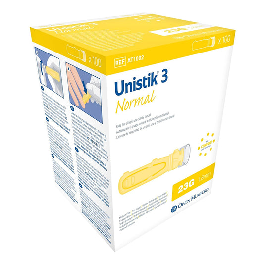 LANCET, UNISTIK III SNGL USE YLW 23GX1.8MM