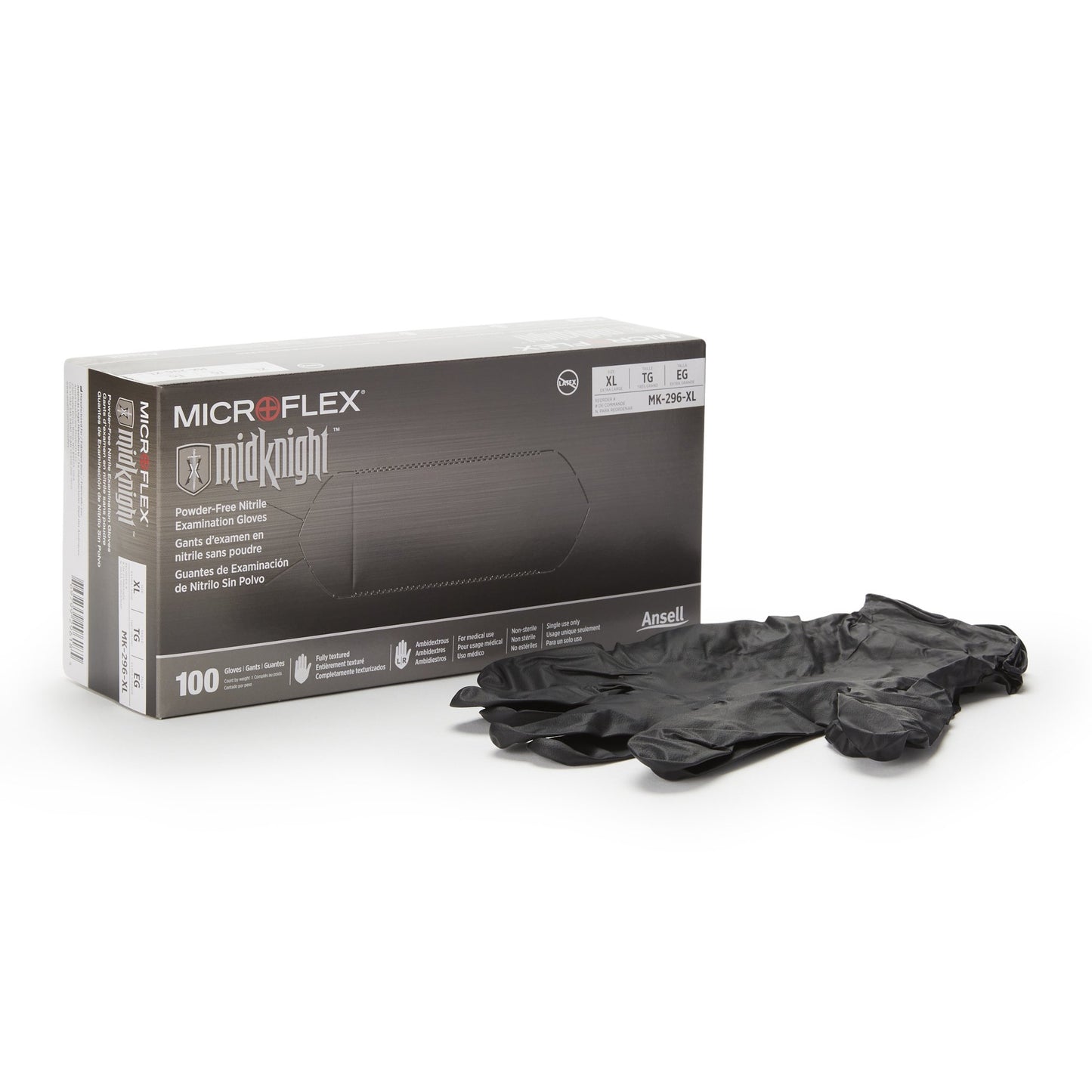 GLOVE, EXAM NTRL XL N/S BLK
