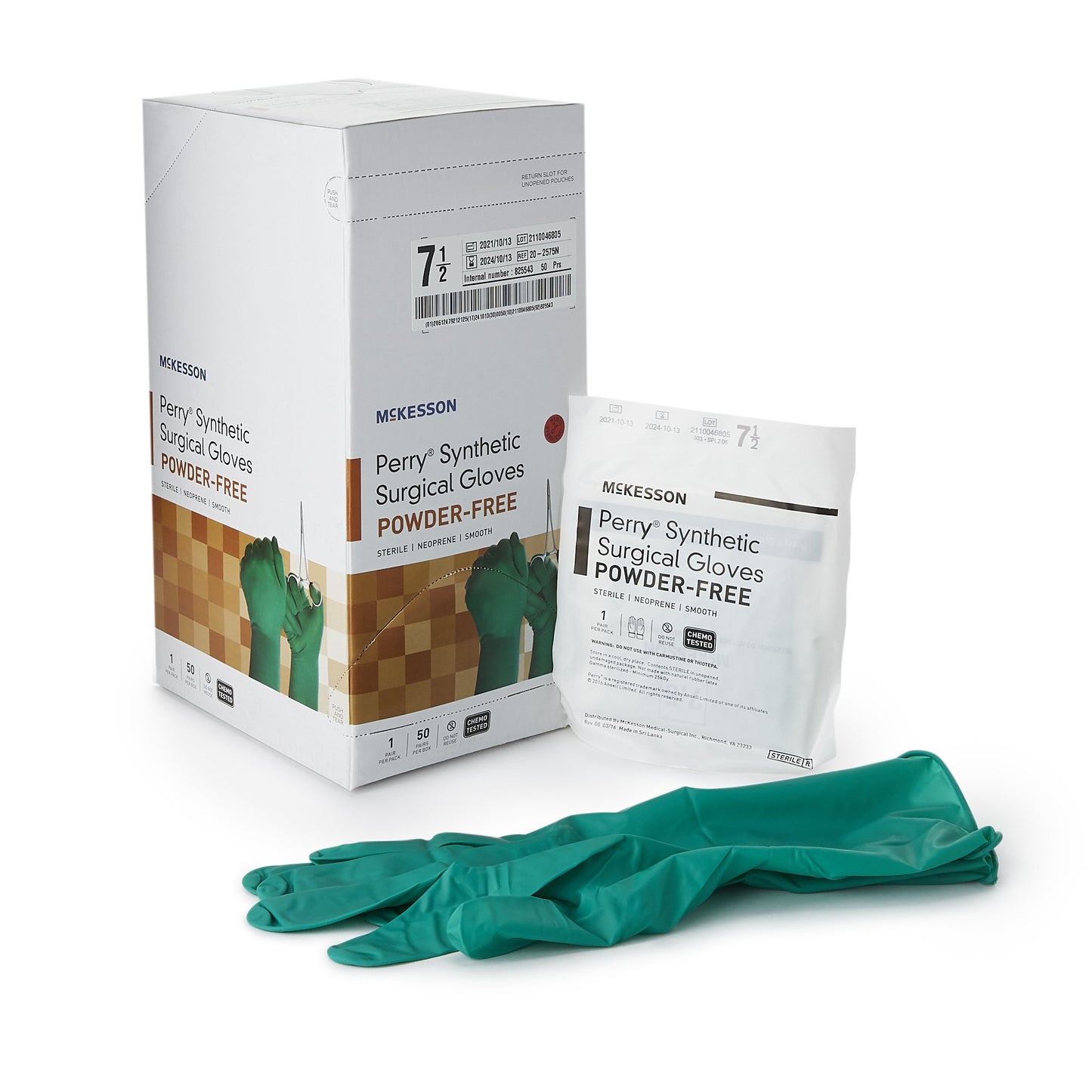 GLOVE, SURG NPRN 7.5 STR2 SMTHCHEMO