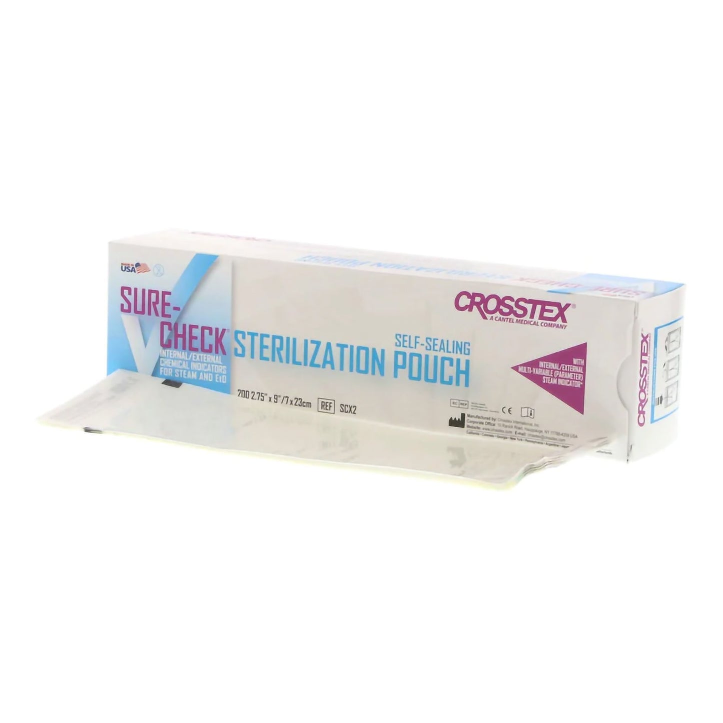 POUCH, STERILIZATION SURECHEC2.75"X9"